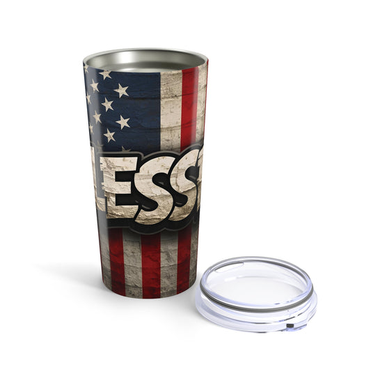 Blessed Patriotic Tumbler 20oz - Freedom Gift, Travel Mug, Outdoor Use, BBQ Accessory, Veterans Day, Memorial Day