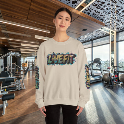 Live Fit Crewneck Sweatshirt - Trendy Fitness Apparel -  Unisex Casual Wear -  Sports Gift -  Workout Fashion -  Street Style Sweatshirt -