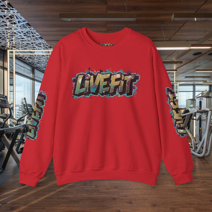 Live Fit Crewneck Sweatshirt - Trendy Fitness Apparel -  Unisex Casual Wear -  Sports Gift -  Workout Fashion -  Street Style Sweatshirt -