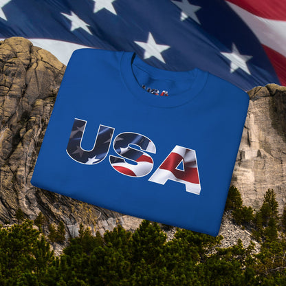 Patriotic USA Red White Blue - Crewneck Sweatshirt - Unisex Pullover - S-5XL