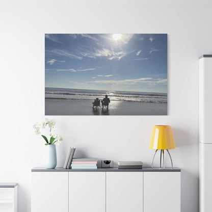 Beach Sunset Canvas Art, Stretched Canvas Print, Coastal Home Decor, Ocean Wall Art, Serene Landscape Painting
