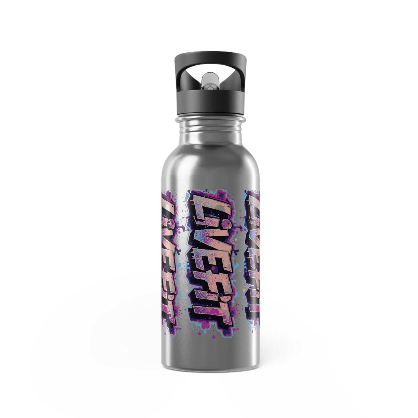 Stylish - Live Fit Stainless Steel Water Bottle - Motivational 20oz Travel Flask -  Fitness Hydration Drink-ware -  Sports Water Container -  [...]