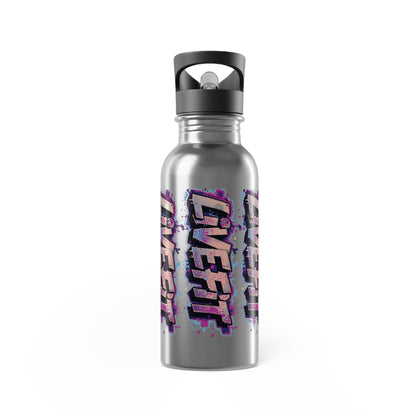 Stylish - Live Fit Stainless Steel Water Bottle - Motivational 20oz Travel Flask -  Fitness Hydration Drink-ware -  Sports Water Container -  [...]