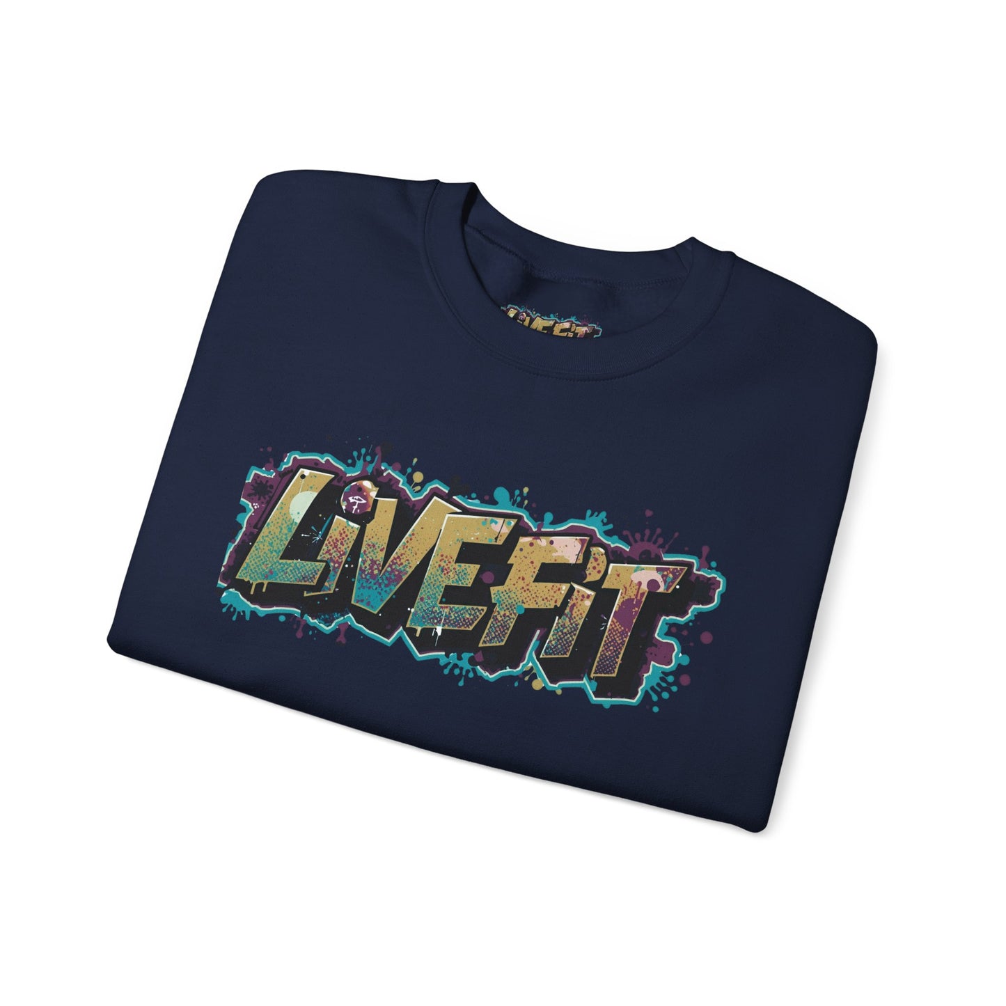 Live Fit Crewneck Sweatshirt - Trendy Fitness Apparel -  Unisex Casual Wear -  Sports Gift -  Workout Fashion -  Street Style Sweatshirt -