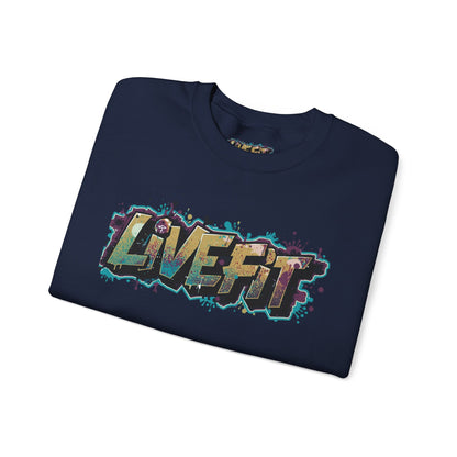 Live Fit Crewneck Sweatshirt - Trendy Fitness Apparel -  Unisex Casual Wear -  Sports Gift -  Workout Fashion -  Street Style Sweatshirt -