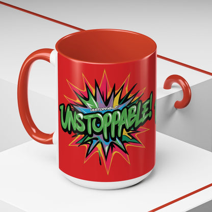 Unstoppable! Motivational Mug - Vibrant Red Design - 11oz/15oz