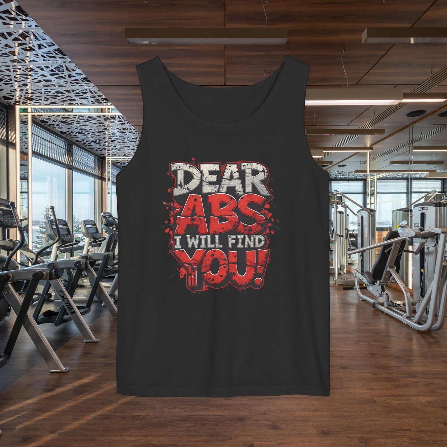 Dear Abs I Will Find You! - Garment-Dyed Tank Top - Funny Gym Tank - Unisex Fitness Apparel - XS-3XL