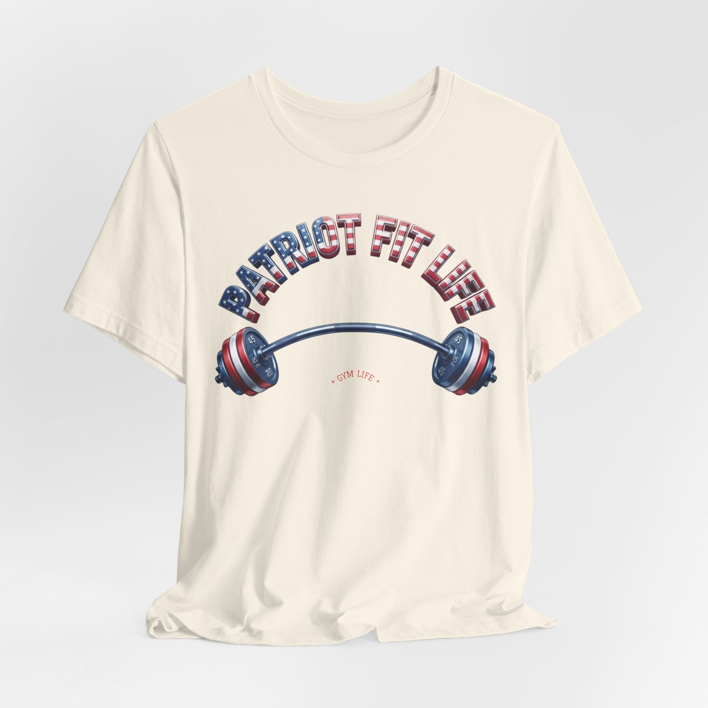 Patriot Fit Life Gym Life T-Shirt | American Flag Barbell Tee – LIVE FIT
