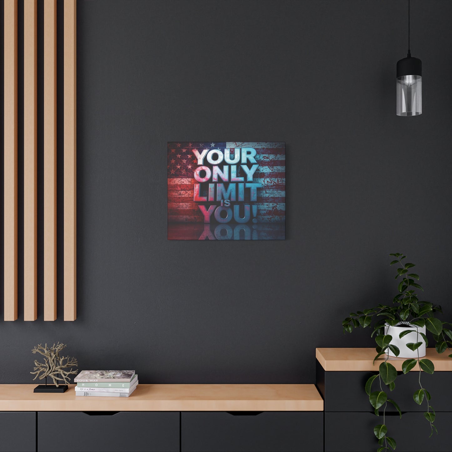 Gallery Wrapped - Motivational Canvas Wall Art - Your Only Limit Is You! - Inspirational Decor for Home Office - Inspirational Gift - Vintage American Flag - Limitless Living - Personal [...]