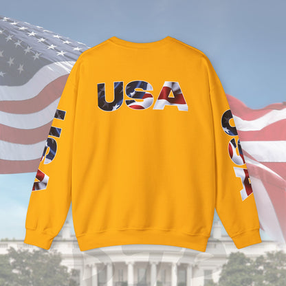 Patriotic USA Crewneck Sweatshirt - Unisex Heavy Blend - American Pride - National Pride Gift - S-5XL