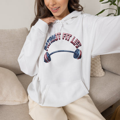 Patriotic Fit Life Hoodie — USA Flag Barbell Fitness Sweatshirt