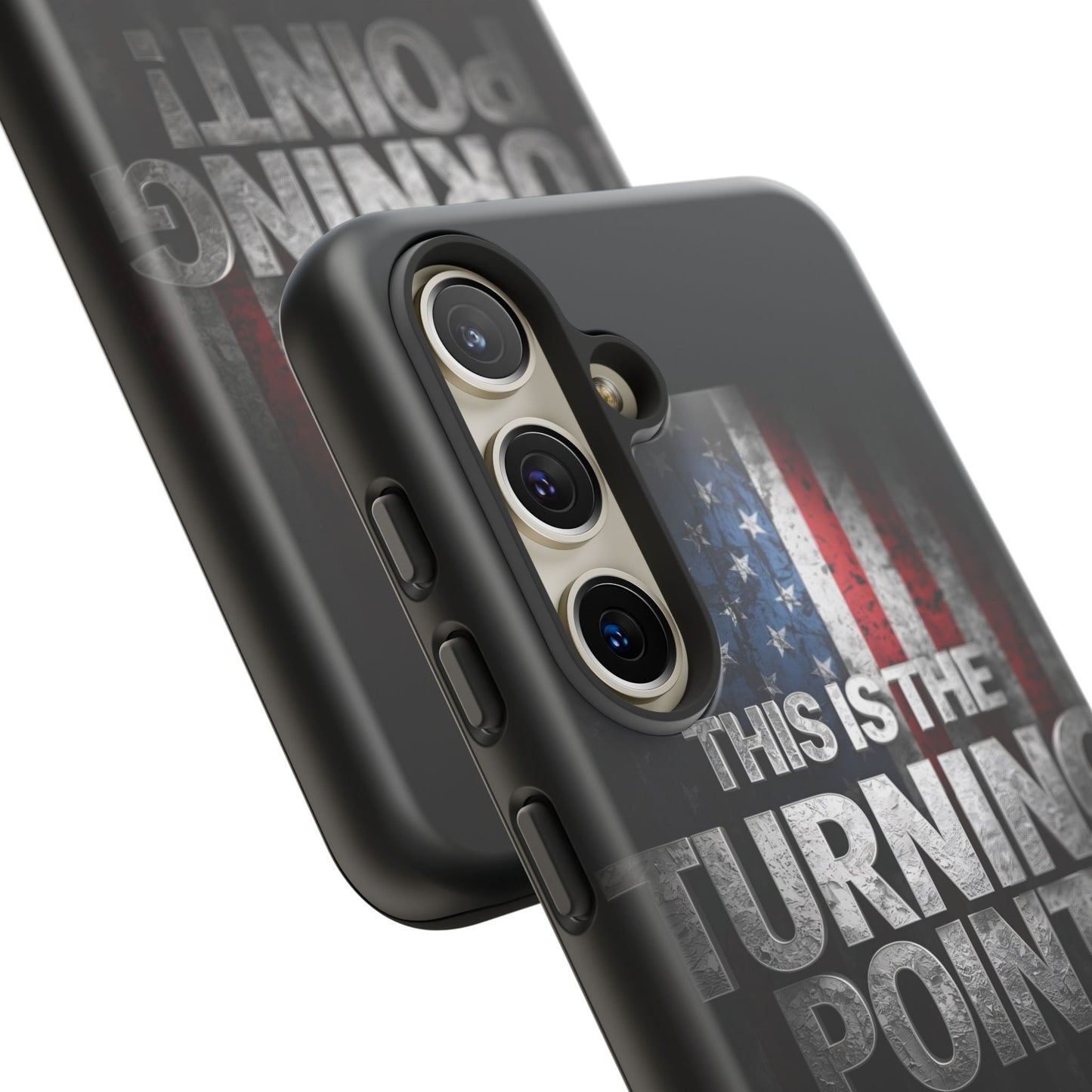 Stunning Patriotic Protective Cell Phone Case -  Charlie Kirk - This Is The Turning Point! - Red White Blue - Beautiful American Flag Backdrop Design - Perfect Gift for Everyday Use, Durable Cover, Stylish Protection