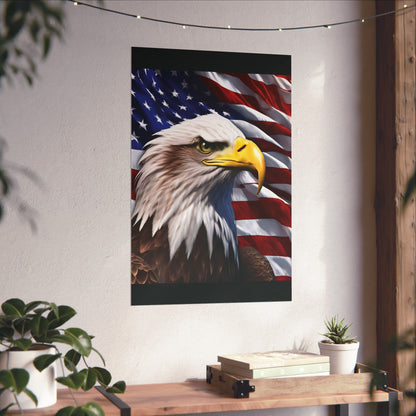 💥 Patriotic 💥 Bald Eagle 💥 Red White & Blue 💥 Wall Art 💥 Matte  💥 Vertical Poster 💥
