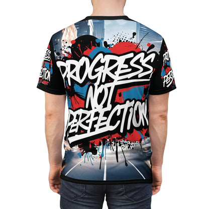 💥 Progress Not Perfection  💥  Stylish   Print  💥  Unisex Graphic Tee 💥  Bold Street Art Design 💥   Motivational Style  💥  Sizes  US  S-3XL  💥