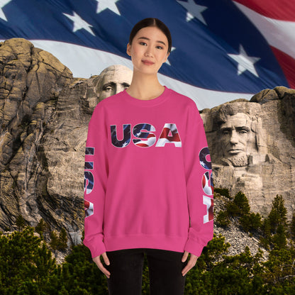 Patriotic USA Crewneck Sweatshirt - Unisex Heavy Blend - American Pride - National Pride Gift - S-5XL