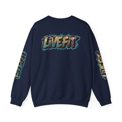 Live Fit Crewneck Sweatshirt - Trendy Fitness Apparel -  Unisex Casual Wear -  Sports Gift -  Workout Fashion -  Street Style Sweatshirt -