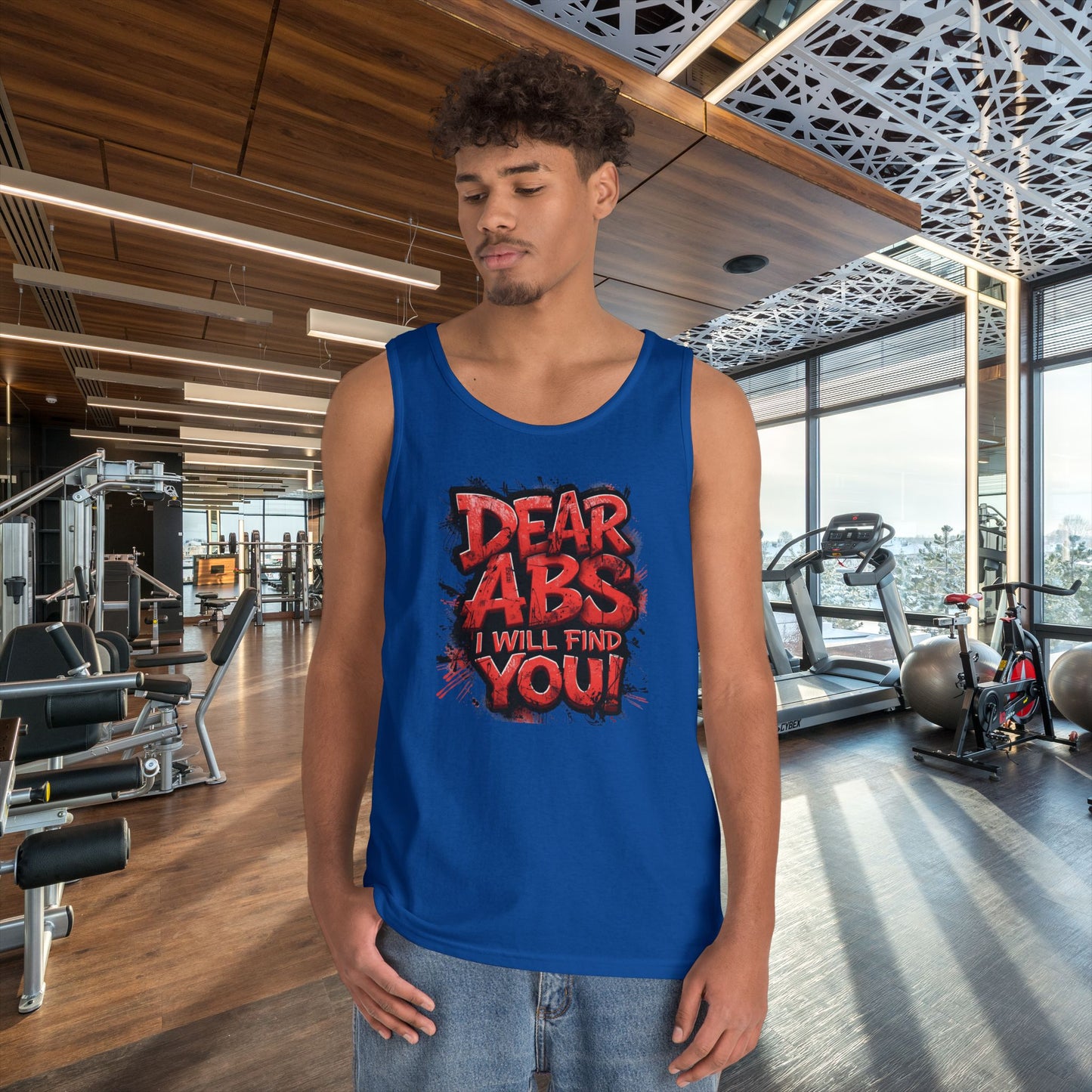 Dear Abs I Will Find You! - Unisex Heavy Cotton Tank Top - Funny Gym Tank - Fitness Apparel - S-2XL