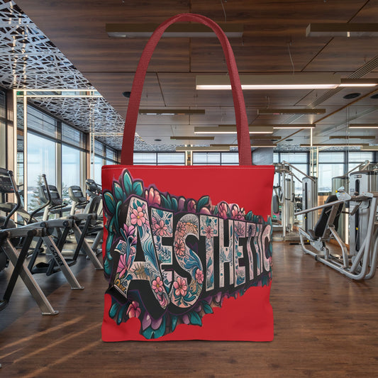 Stylish  Aesthetic  Floral  Tote  Bag - Perfect  for  Minimalists  and  Nature  Lovers   3  Sizes    5  Different  Handle Color  Choices    White   Black   Red   Beige   Navy