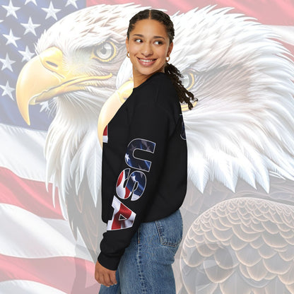 Patriotic USA Red White Blue - Crewneck Sweatshirt - Unisex Pullover - S-5XL