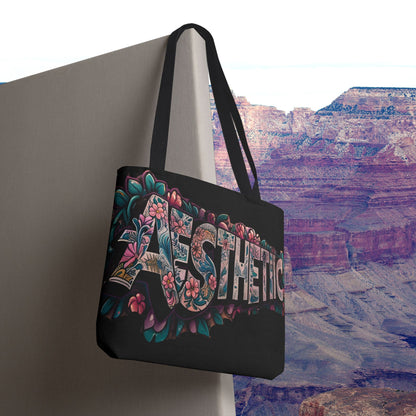 Eye-Catching - Aesthetic - Floral    Tote Bag  - Chic  Reusable - Shopping  Bag -  Eco-Friendly  Grocery  Tote - Boho  Style  Handbag - Gift  for  Art  Lovers - Travel Accessory -
