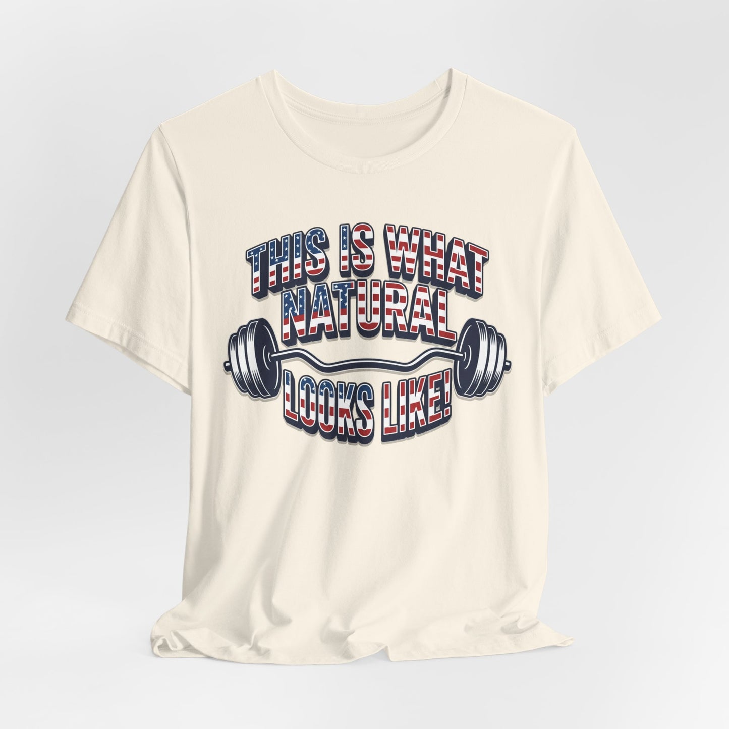 Natural Looks American Flag Gym T-Shirt | Motivational Weightlifting Tee
