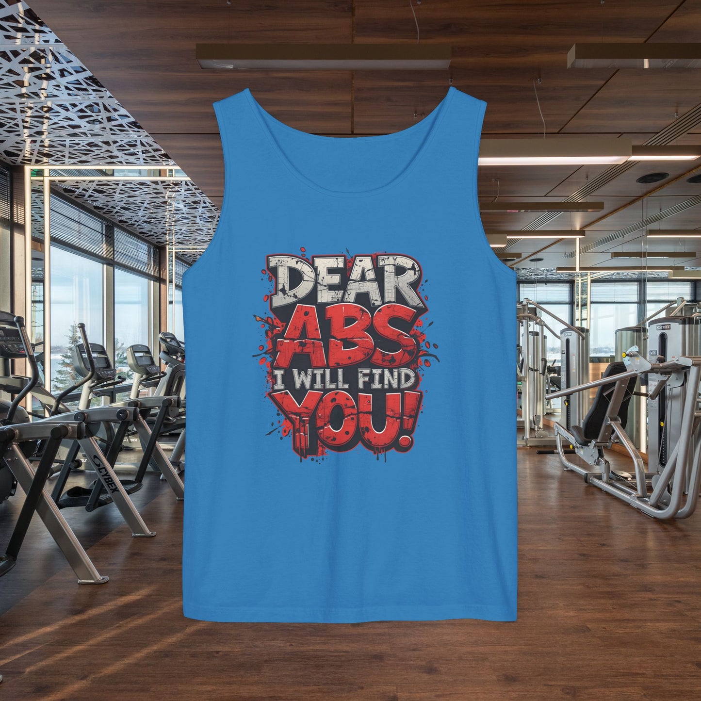 Dear Abs I Will Find You! - Garment-Dyed Tank Top - Funny Gym Tank - Unisex Fitness Apparel - XS-3XL