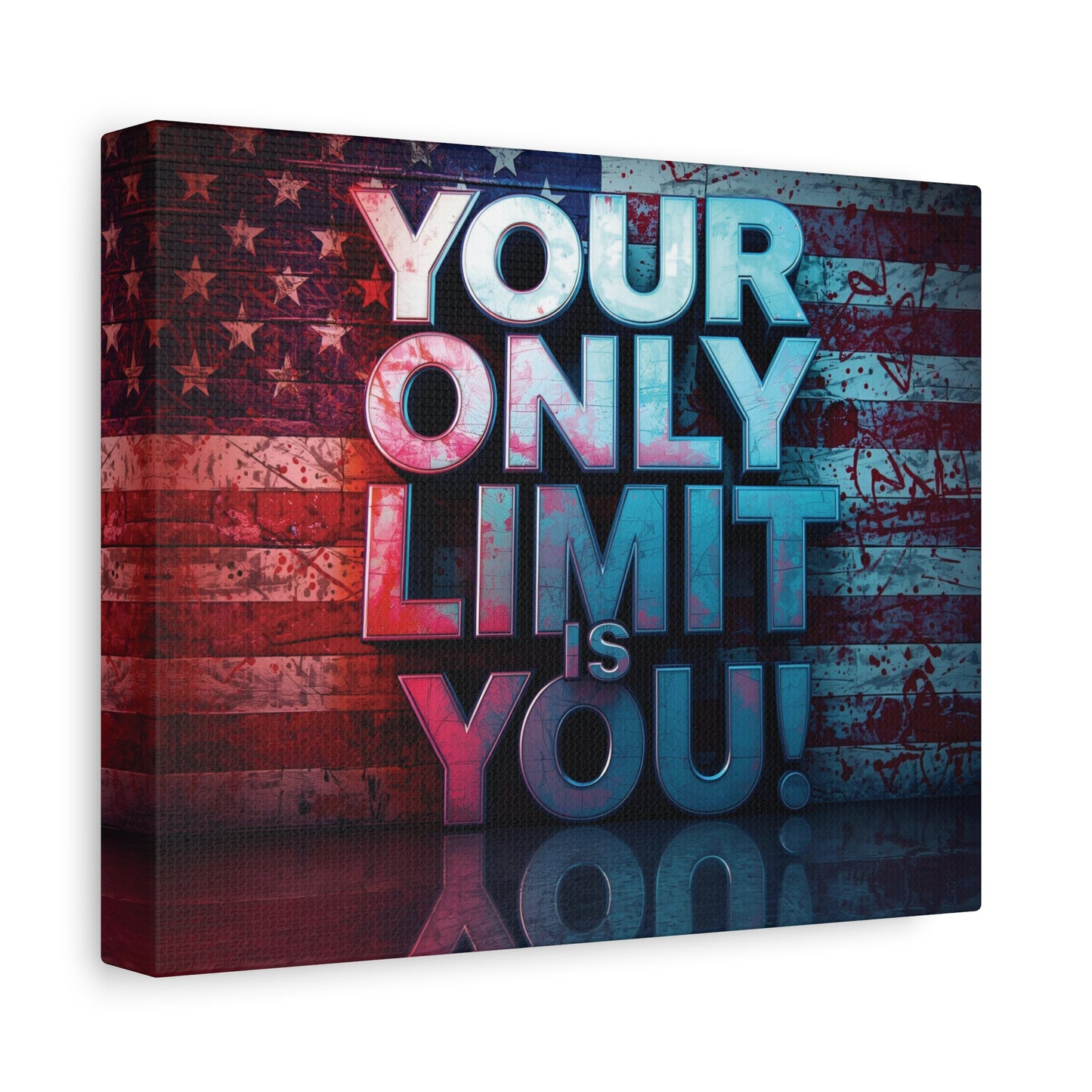 Motivational Wall Art Canvas, Your Only Limit Is You! Inspirational Decor for Home Office, Inspirational Gift, American Flag, Limitless Living, Personal [...]