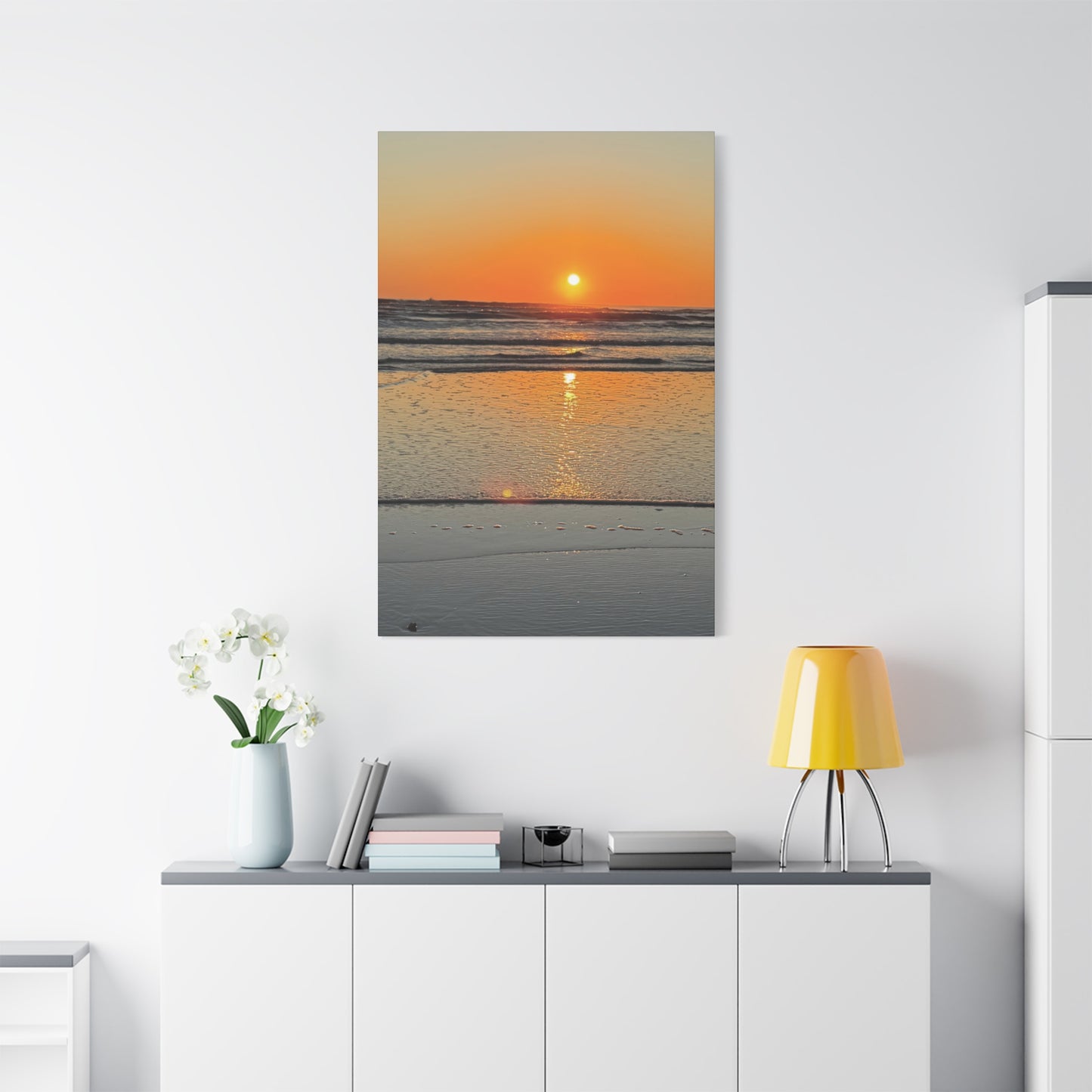 Stunning Sunset Beach Canvas Print, Ocean Decor, Wall Art, Home Decor, Coastal Artwork for Living Room