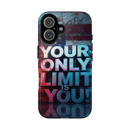 Tough Cases Phone Case -Your Only Limit Is You! Motivational Design, Inspirational Gift, Customizable Cover, USA Flag, Adventure Vibes