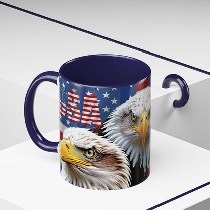 🇺🇸 Eye-Catching  🇺🇸 Patriotic  🇺🇸 Bald Eagle   🇺🇸 Red White & Blue  🇺🇸 USA  🇺🇸 Accent Coffee Mug   🇺🇸🇺🇸 11oz  &  🇺🇸 15oz  🇺🇸 Sizes 🇺🇸 8  Color Options   🇺🇸 Red     🇺🇸 Black    🇺🇸 Light Blue   🇺🇸 Yellow   🇺🇸 Orange   🇺🇸 Navy   🇺🇸 Pink   🇺🇸 Purple