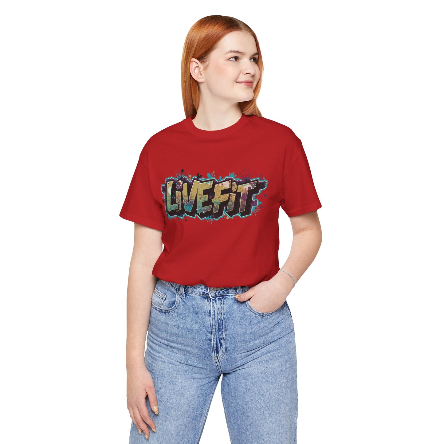 LIVE FIT Graphic Fitness Tee - Motivational Workout Apparel