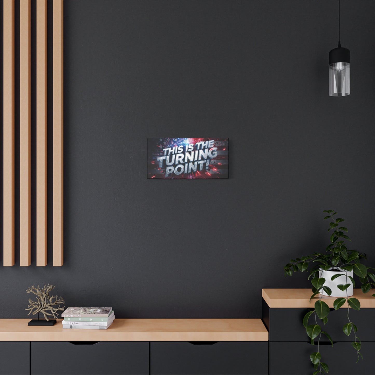 Canvas Print - Patriotic Wall Art - Stunning - Red White Blue - American Flag Backdrop - Charlie Kirk Inspired - This Is The Turning Point! - Multiple Sizes -