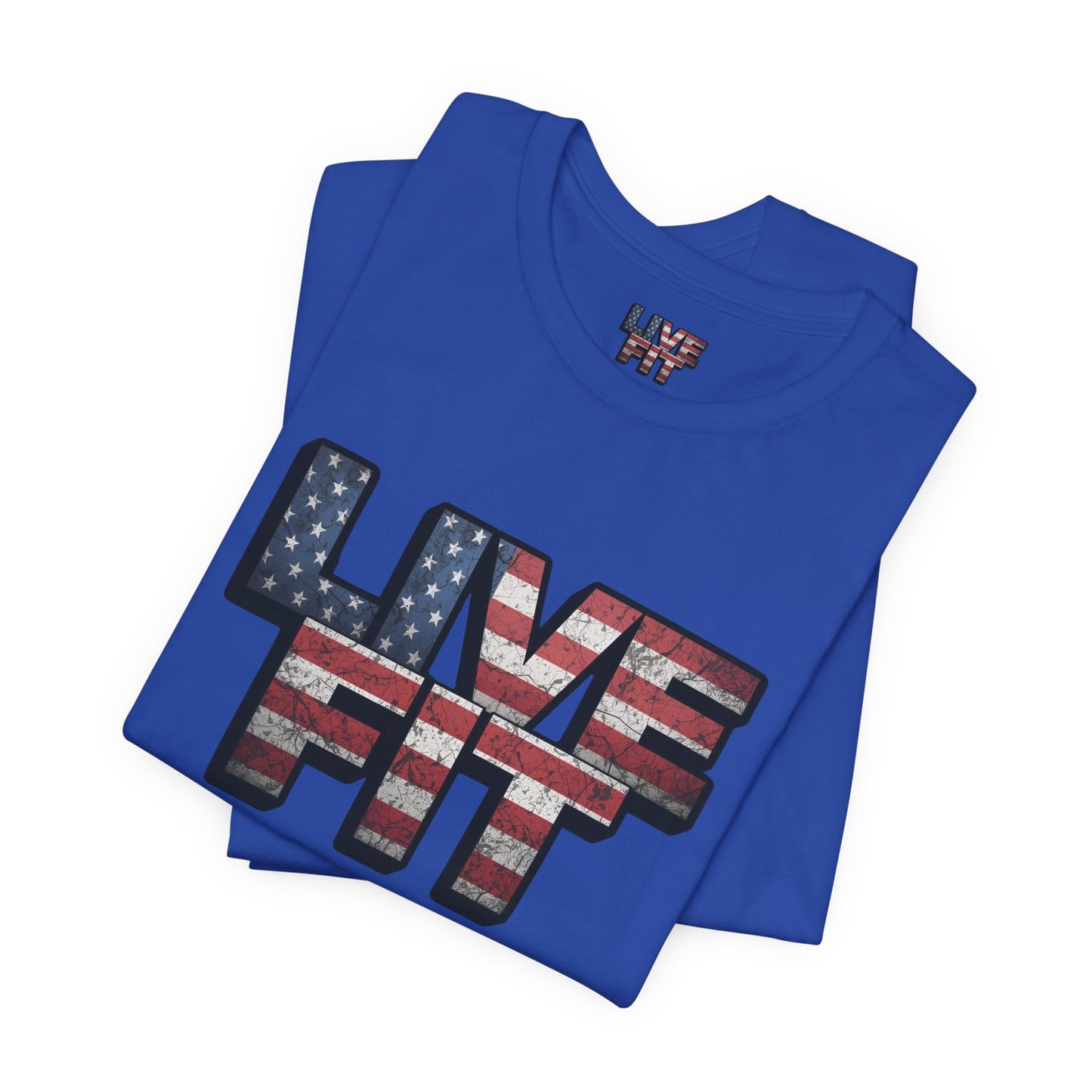 LIVE FIT Patriotic T-Shirt - American Flag Red White Blue - Unisex Fitness Tee