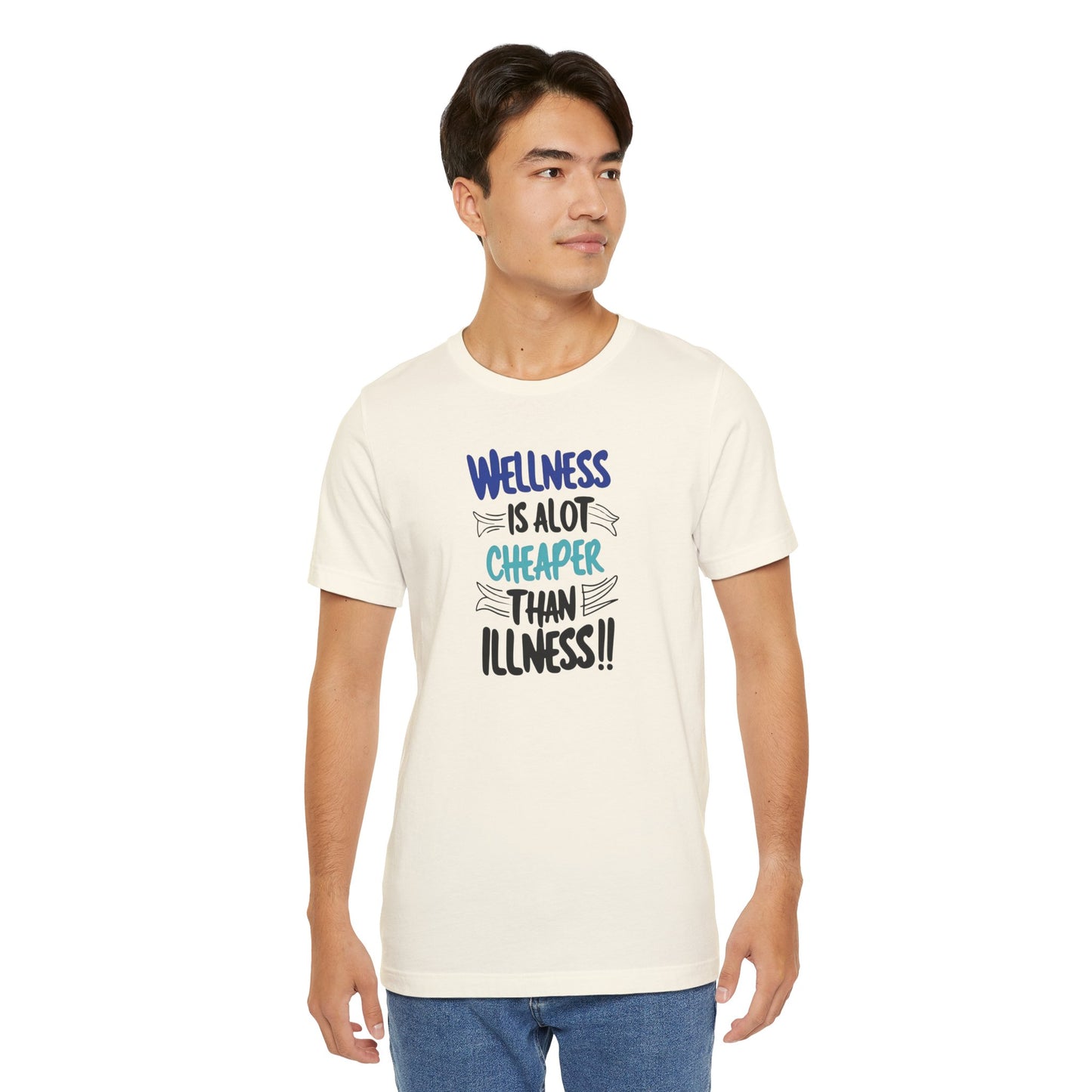 Wellness Awareness Unisex Tee - Wellness Is Alot Cheaper Than Illness!! - Design - S - 3XL - Motivational Health T-Shirt for Self-Care Enthusiasts - Gift for Wellness Events - Positive Vibe Shirt -  [...]