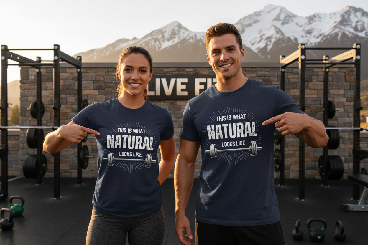 This Is What Natural Looks Like - Barbell T-Shirt | Gym Workout Tee