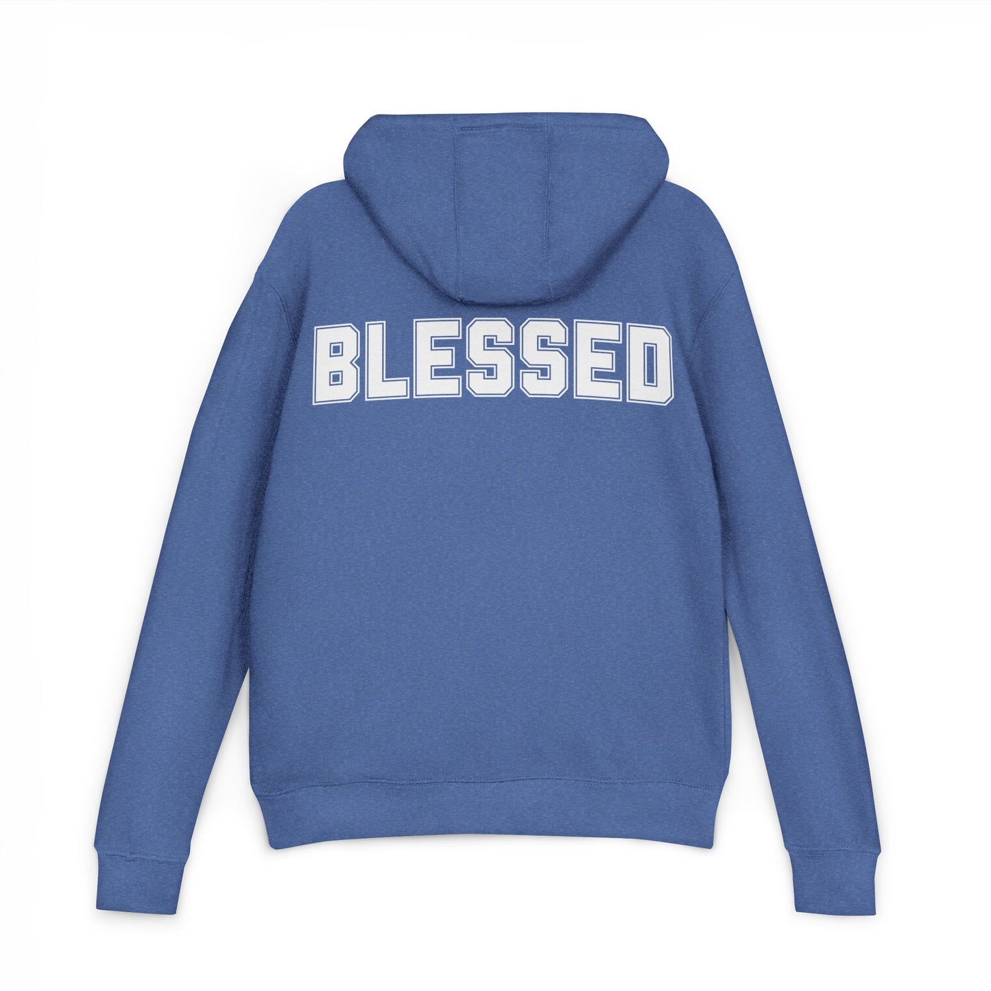 Blessed Hoodie — Cozy French Terry Pullover - with - White - Bold Front & Back Text - Holiday Gift - Fitness