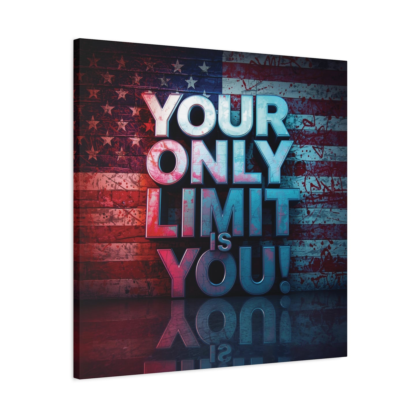 Motivational Wall Art Canvas, Your Only Limit Is You! Inspirational Decor for Home Office, Inspirational Gift, American Flag, Limitless Living, Personal [...]