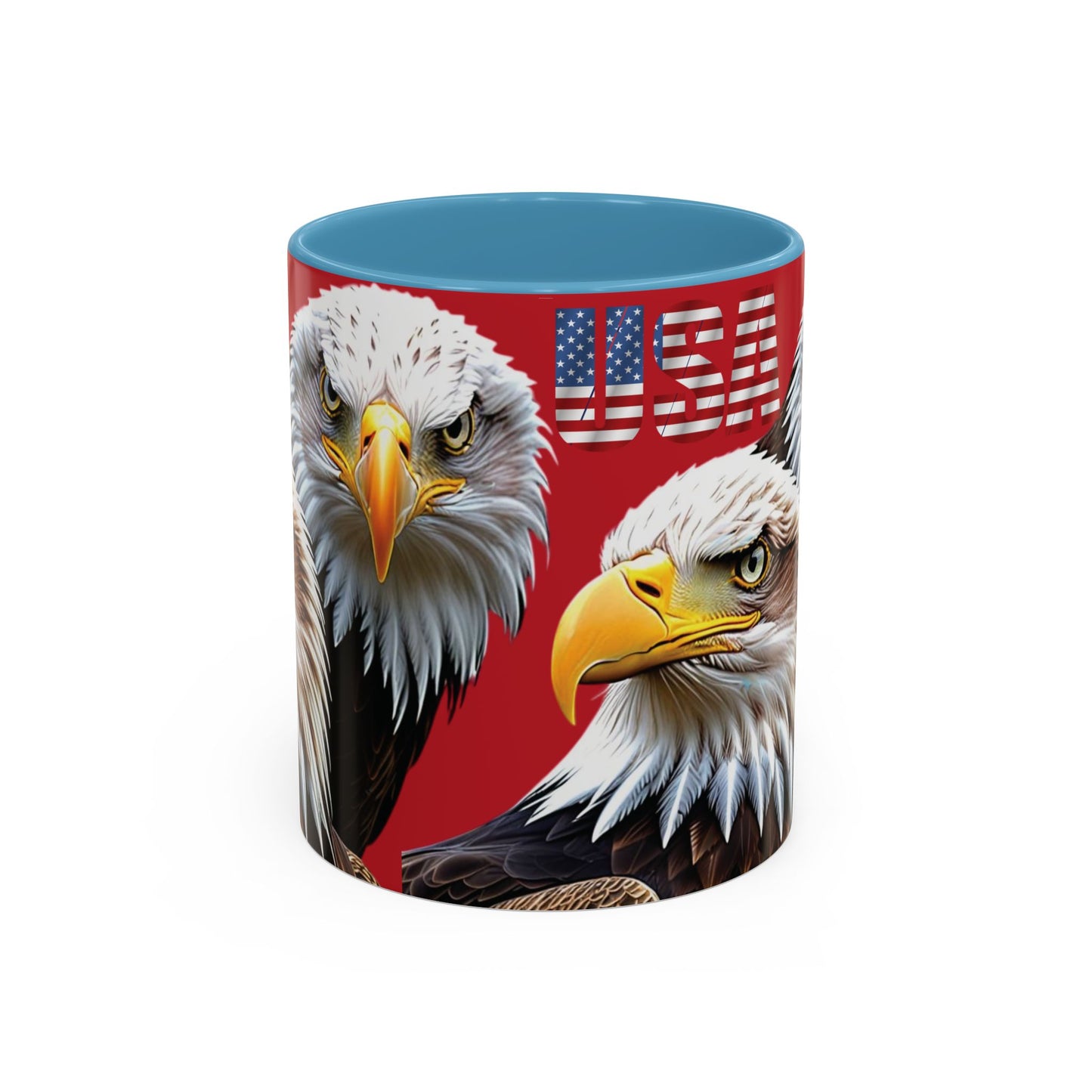 Patriotic Bald Eagle Accent Mug - Red White & Blue - 11oz/15oz - 4 Colors
