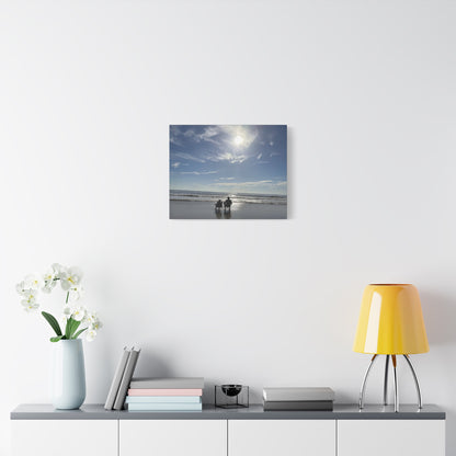 Beach Sunset Canvas Art, Stretched Canvas Print, Coastal Home Decor, Ocean Wall Art, Serene Landscape Painting