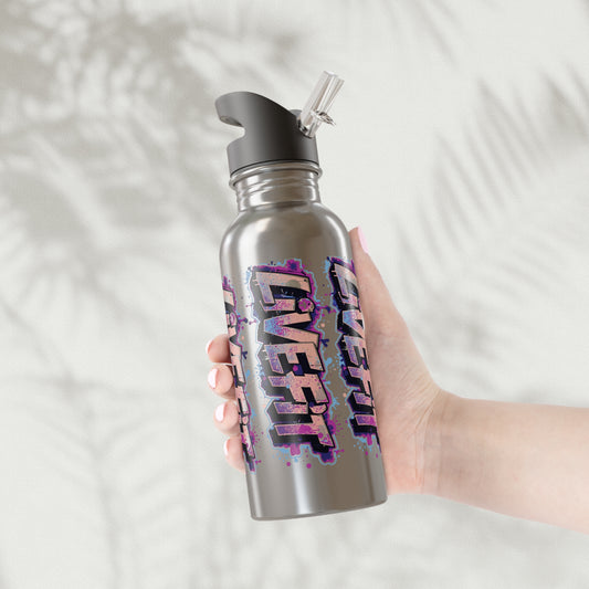 Stylish - Live Fit Stainless Steel Water Bottle - Motivational 20oz Travel Flask -  Fitness Hydration Drink-ware -  Sports Water Container -  [...]
