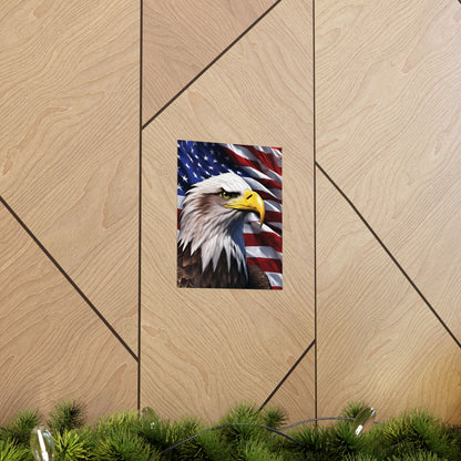 💥 Patriotic 💥 Bald Eagle 💥 Red White & Blue 💥 Wall Art 💥 Matte  💥 Vertical Poster 💥