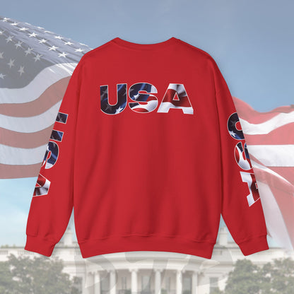 Patriotic USA Crewneck Sweatshirt - Unisex Heavy Blend - American Pride - National Pride Gift - S-5XL