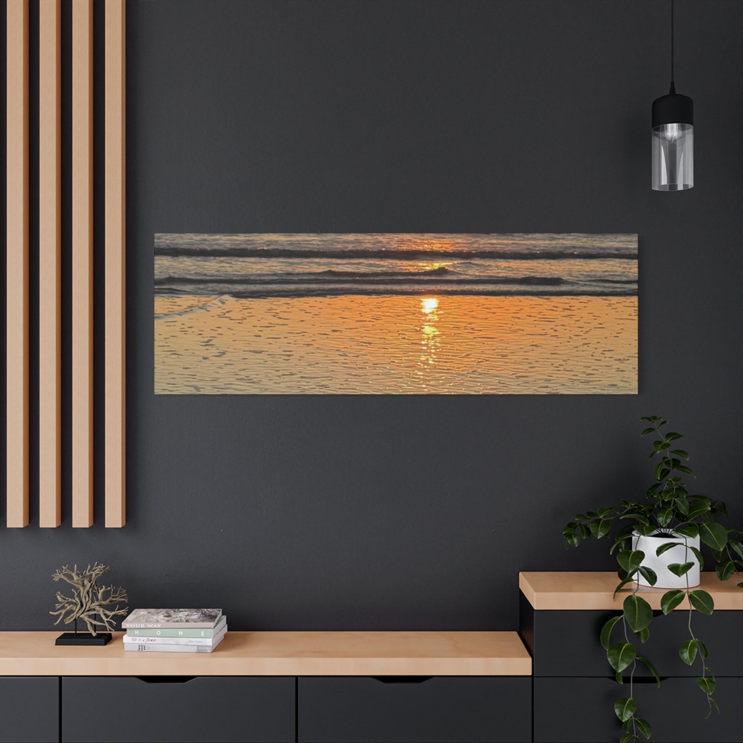 Stunning Sunset Beach Canvas Print, Ocean Decor, Wall Art, Home Decor, Coastal Artwork for Living Room