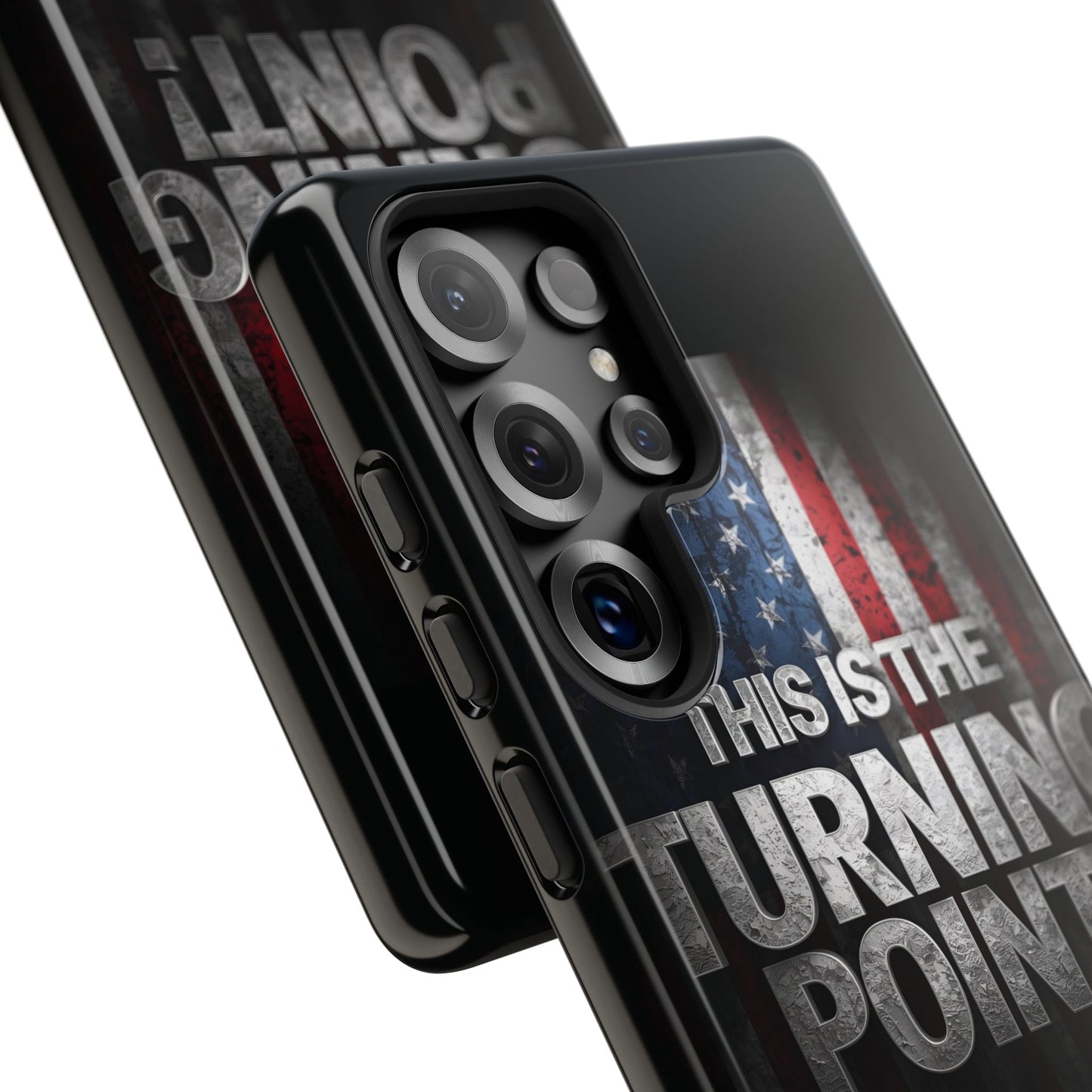 Stunning Patriotic Protective Cell Phone Case -  Charlie Kirk - This Is The Turning Point! - Red White Blue - Beautiful American Flag Backdrop Design - Perfect Gift for Everyday Use, Durable Cover, Stylish Protection