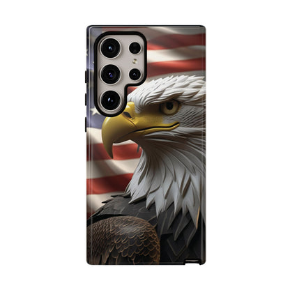 Tough Phone Cases - Patriotic - American Flag Eagle Design - Red White & Blue - Multiple Sizes -