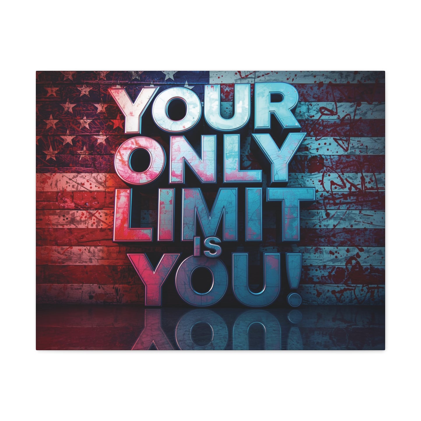 Gallery Wrapped - Motivational Canvas Wall Art - Your Only Limit Is You! - Inspirational Decor for Home Office - Inspirational Gift - Vintage American Flag - Limitless Living - Personal [...]
