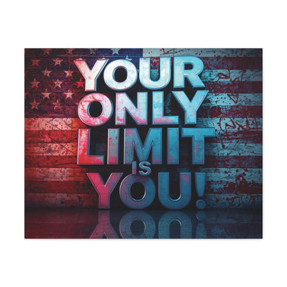 Gallery Wrapped - Motivational Canvas Wall Art - Your Only Limit Is You! - Inspirational Decor for Home Office - Inspirational Gift - Vintage American Flag - Limitless Living - Personal [...]
