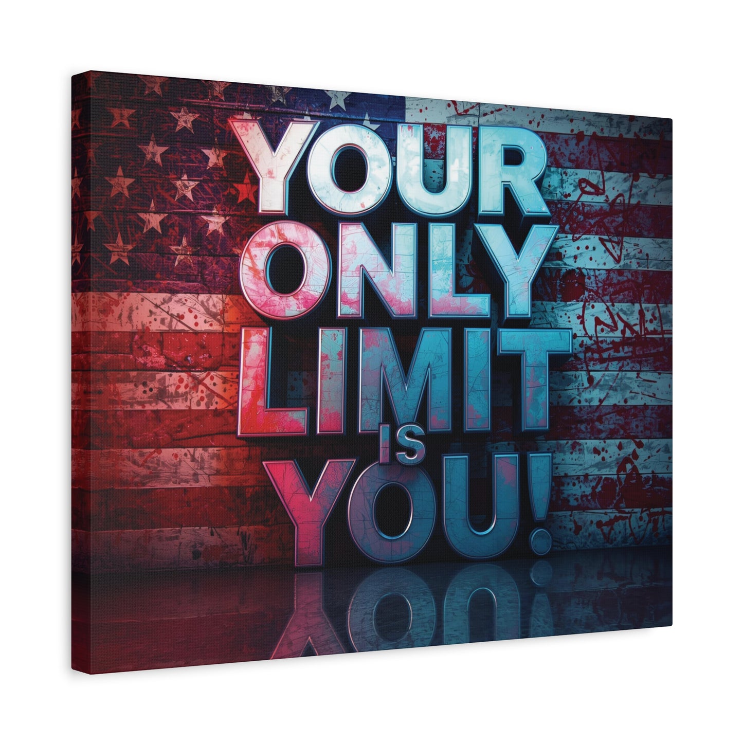 Gallery Wrapped - Motivational Canvas Wall Art - Your Only Limit Is You! - Inspirational Decor for Home Office - Inspirational Gift - Vintage American Flag - Limitless Living - Personal [...]