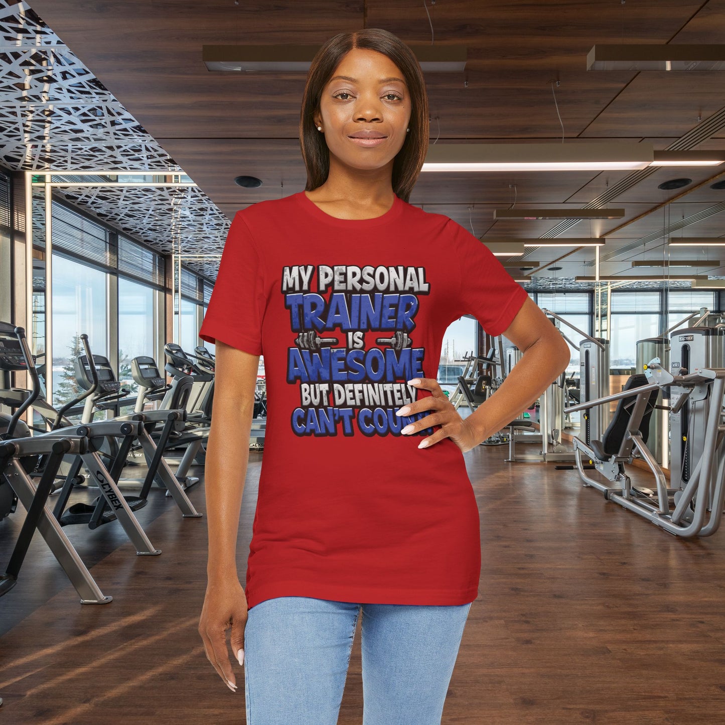 Funny - My Personal Trainer Is Awesome But Definitely Can’t Count! Tee - Great Gift for Fitness Lovers - Gym Humor Shirt - Workout Apparel - Personal Trainer Gift - Fitness Motivation Tee - XS - 4XL