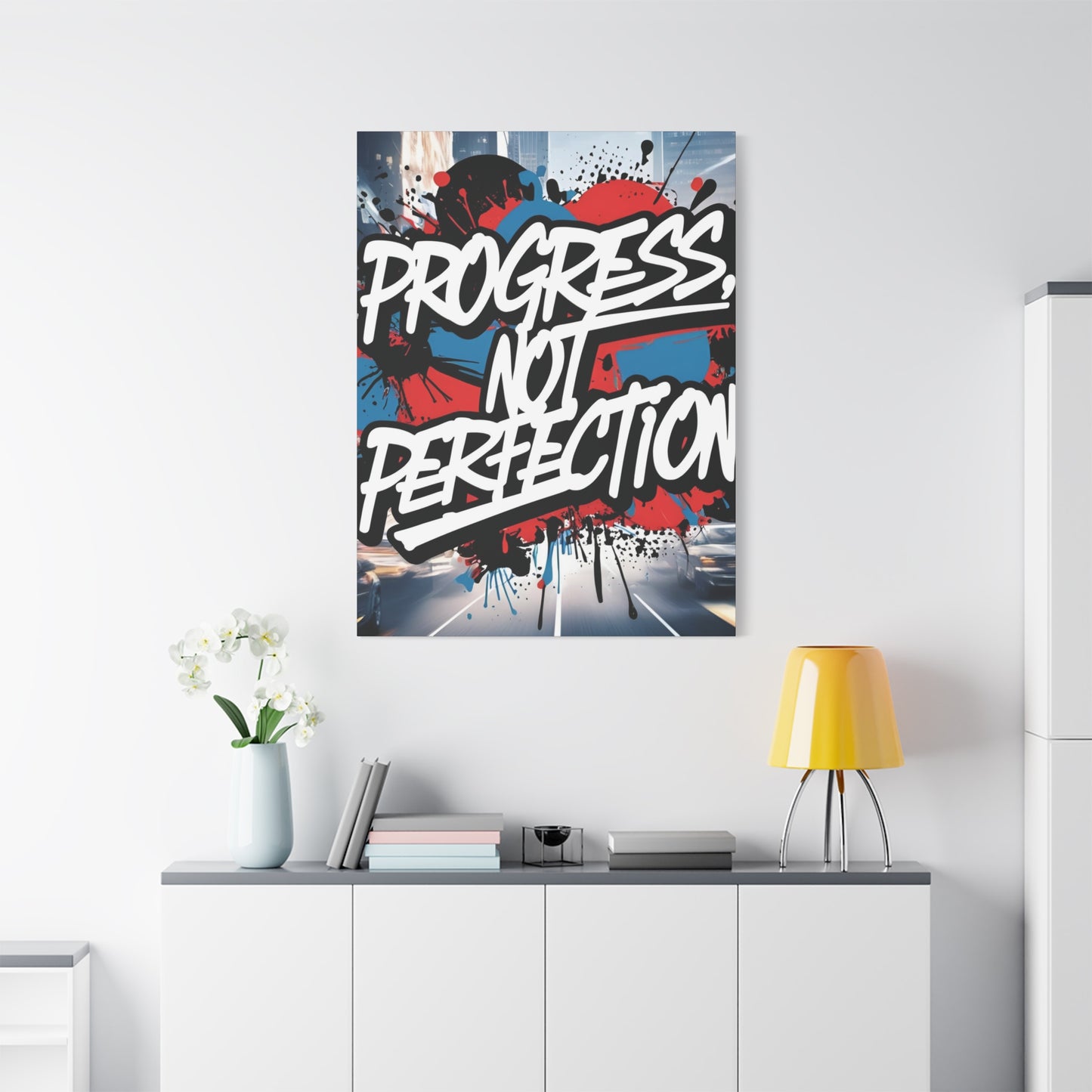 💥 Motivational 💥 Uplifting 💥 Canvas Art  💥 Progress Not Perfection Print  💥 Positive Vibe Décor  💥 Eco-Friendly  UL- Certified  Inks 💥 Gift  Giving 💥 Horizontal Is In A Different Listing 💥